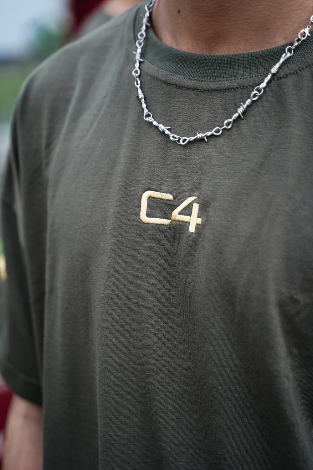 Justuju — C4 Signature Oversized Tee (Olive)